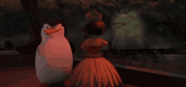 a penguin with a surprised look on its face and the words the boys behind it