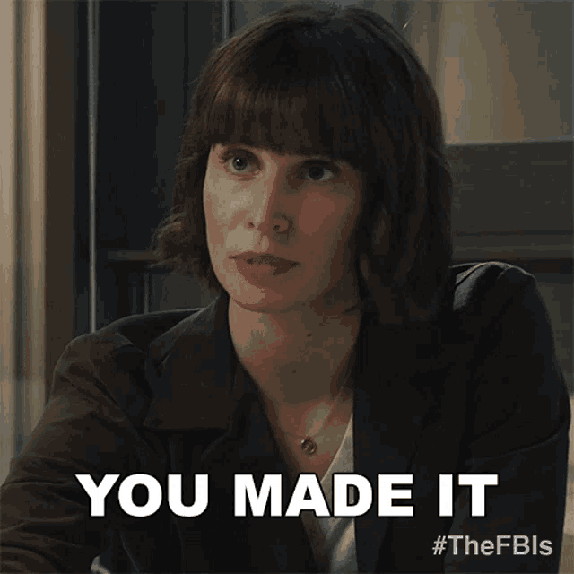 a picture of a woman with the words you made it