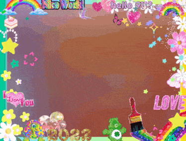a colorful background with the words nice work and hello 913 on it