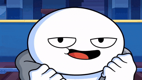 a cartoon character with a tongue sticking out and the number 0-0 on the bottom left