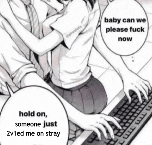 a black and white drawing of a girl hugging a man while typing on a computer keyboard