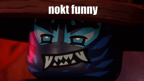 a picture of a cartoon character with the words " nokt funny " on top