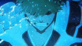 a close up of a person 's face with green hair