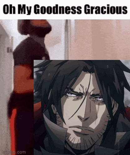 a meme that says oh my goodness gracious with a picture of a man with a beard