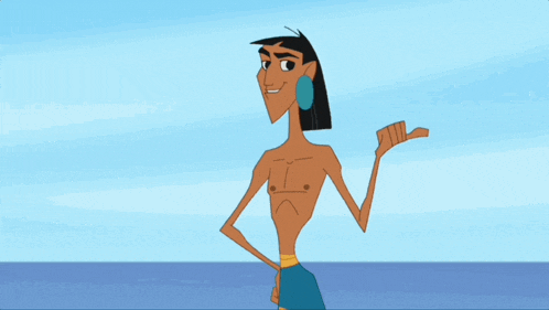 a cartoon character is giving a peace sign