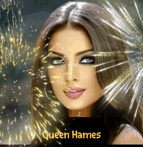 a picture of a woman with queen hames written on the bottom
