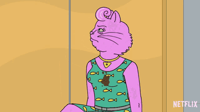 a cartoon of a cat with a netflix logo on the bottom right