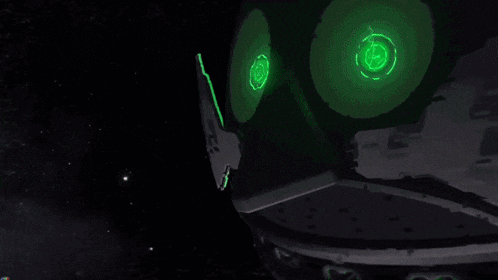 a green light is coming out of a person 's eye