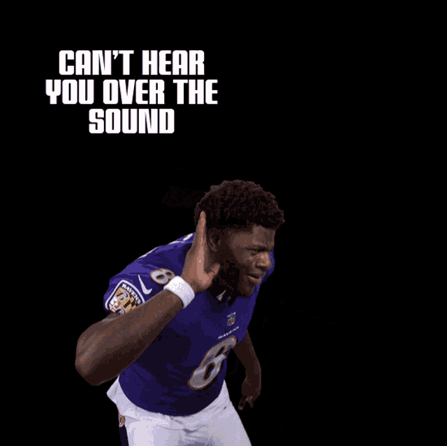 a man in a ravens jersey is dancing with the words of all the black votes being counted behind him