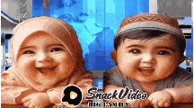 a boy and a girl are smiling in a snack video ad