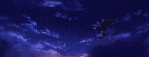 a purple sky with clouds and a glowing object in the middle of it .