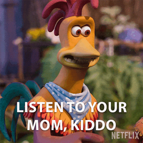 Listen To You Mom Kiddo Rocky GIF - Listen To You Mom Kiddo Rocky Chicken Run Dawn Of The Nugget GIFs