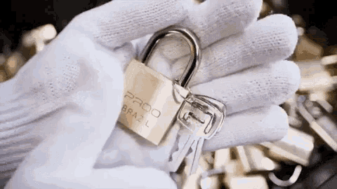 a person is holding a padlock that says pado brazil