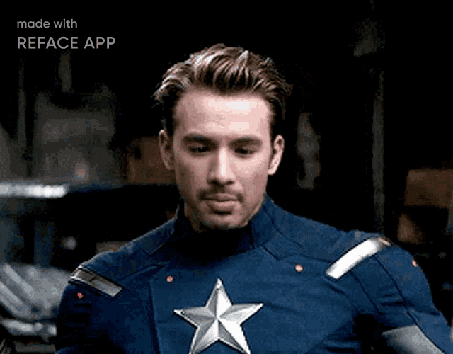 a man in a captain america costume with a star on his chest