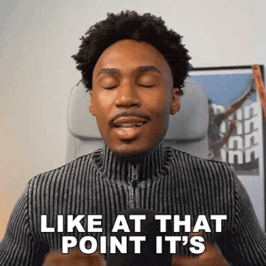 a man says " like at that point it 's " while sitting in a chair