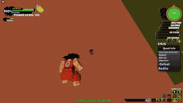 a screenshot of a video game that says ' combo skills enabled ' on the bottom