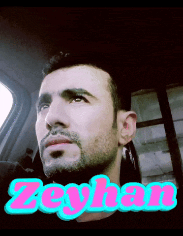 a man with a beard has the name zeyhan written on his face