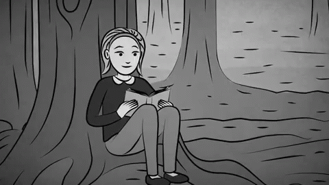 Reading A Book Read In Forest GIF - Reading A Book Read In Forest Reading GIFs