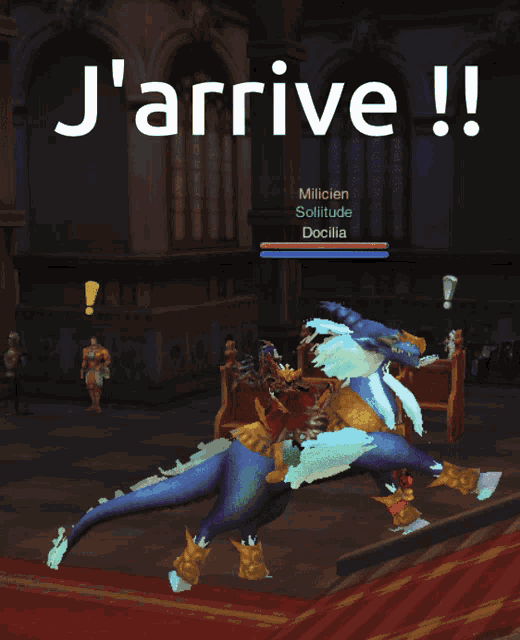 a screenshot of a video game says j'arrive !!