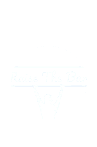a blue circle with raise the bar written on it