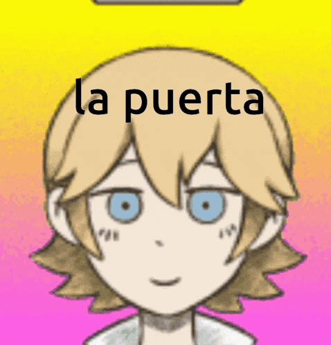 a drawing of a person with the word la puerta above it