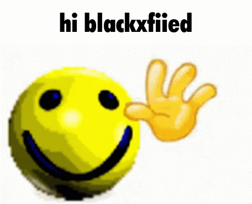 a yellow smiley face with the words hi blackxfied behind it