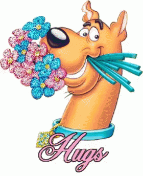 Scooby Doo Hugs GIF - Scooby Doo Hugs Flowers GIFs