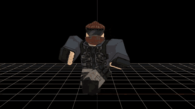 a 3d model of a person with a bandana around their face