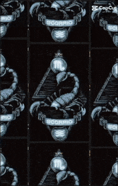 a picture of a scorpion with a banner that says scorpio on it