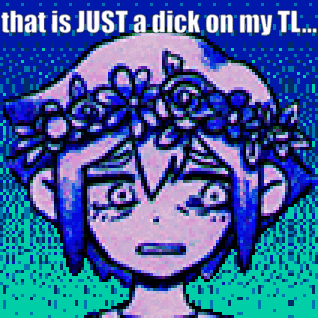 a pixel art of a girl with a flower crown on her head