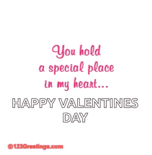 a valentines day card with pink roses and the words " you hold a special place in my heart ... happy valentines day "
