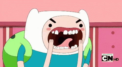a cartoon character with a big mouth and a cn logo