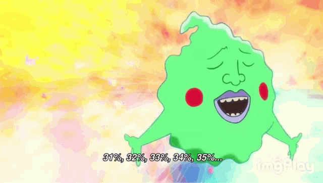 a cartoon drawing of a face with the percentages 31 % , 32 % , 33 % , 34 % and 35 %
