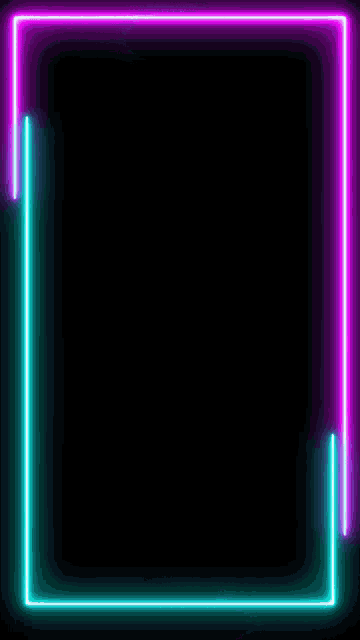 a blue and purple neon frame on a black background