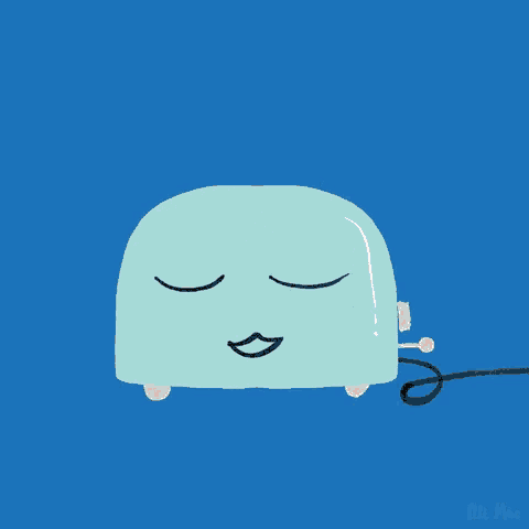 an illustration of a toaster with a pop tart on top
