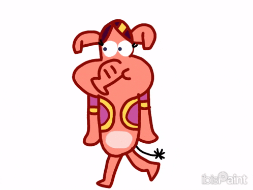 a cartoon drawing of a pig with ibispaint written on the bottom right