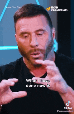 a man with a beard is talking about what he has done