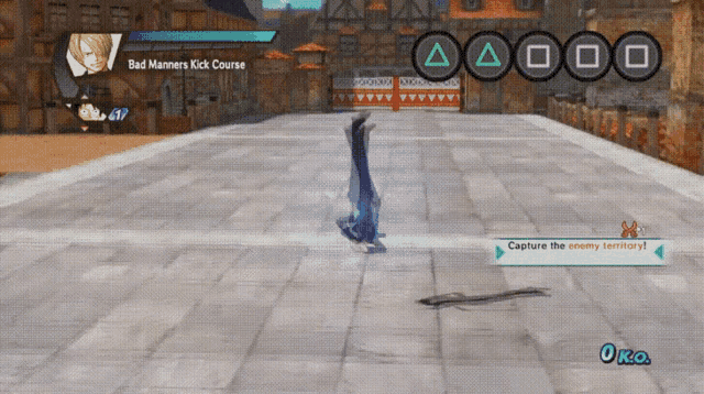 a screenshot of a video game that says bad manners kick course at the top