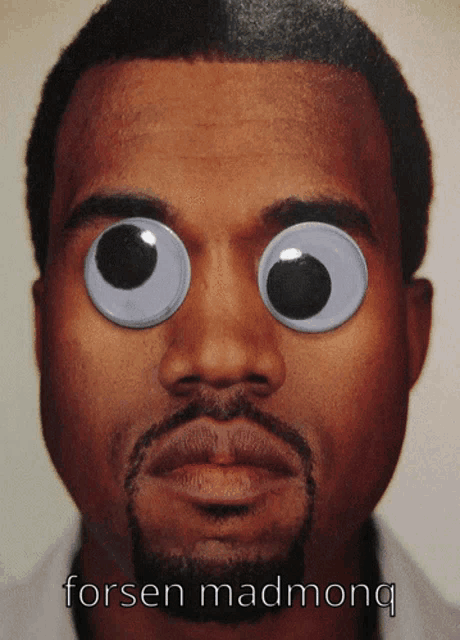 a picture of a man with googly eyes and the words forsen madmong
