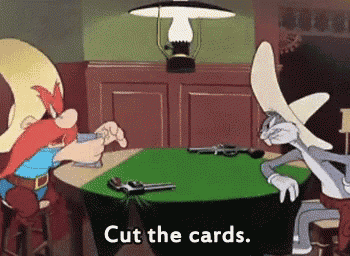 a cartoon of bugs bunny and sombrero sam playing poker