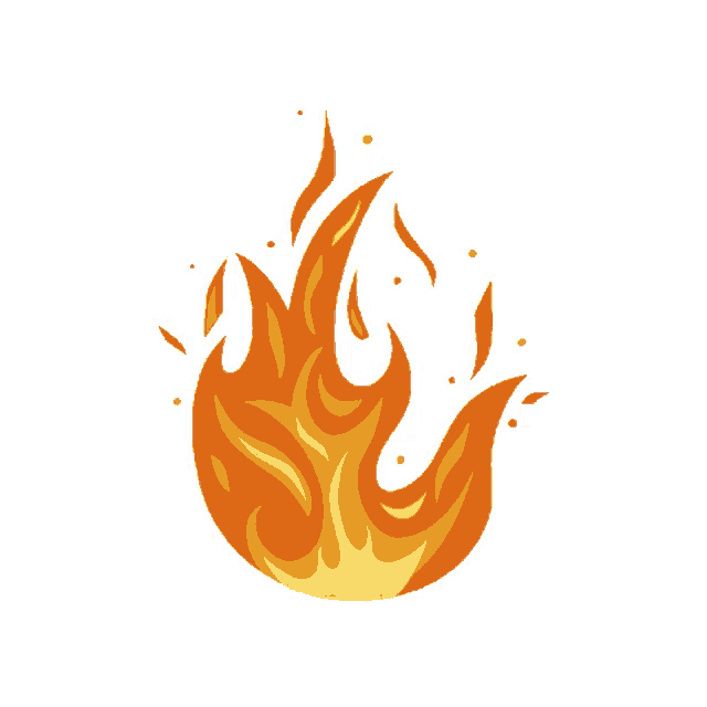 a cartoon drawing of a fireball with a white background
