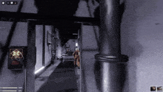 a screenshot of a video game shows a man walking through a tunnel