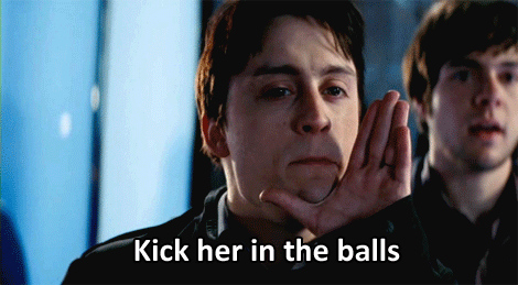 You’ll Never Have To Worry About Getting Kicked In The Nuts. GIF - Kick Her In The Balls Funny Fight GIFs