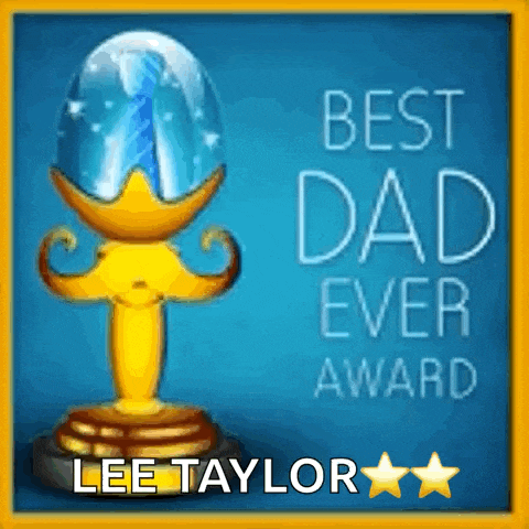 a picture of a trophy that says best dad ever award .