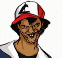 a cartoon of a man wearing a red and white hat with the letter a on it .