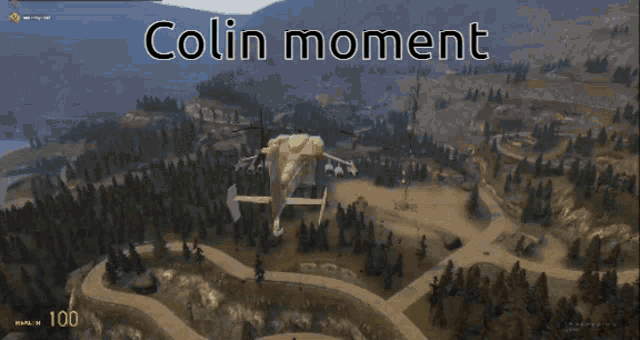 a screenshot of a video game with colin moment written on the bottom