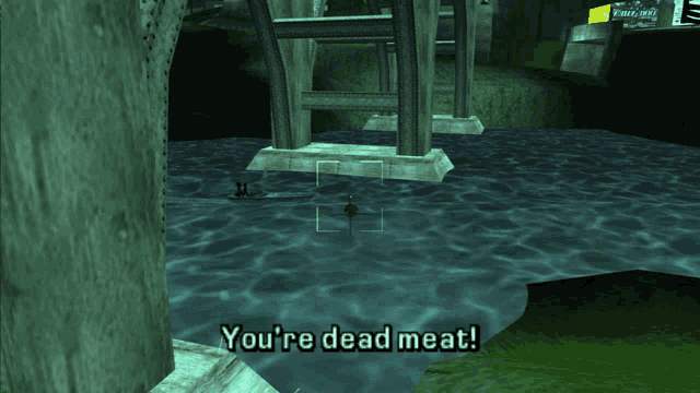 a screenshot of a video game with the words you 're dead meat