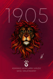 a lion with a red mane is on a red background with the year 1905 .