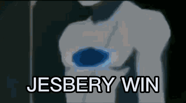 a man 's chest is shown with the words jesbery win written on it
