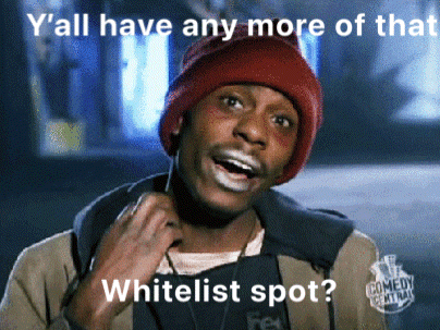 a man wearing a red beanie and a comedy central jacket says y'all have any more of that whitelist spot